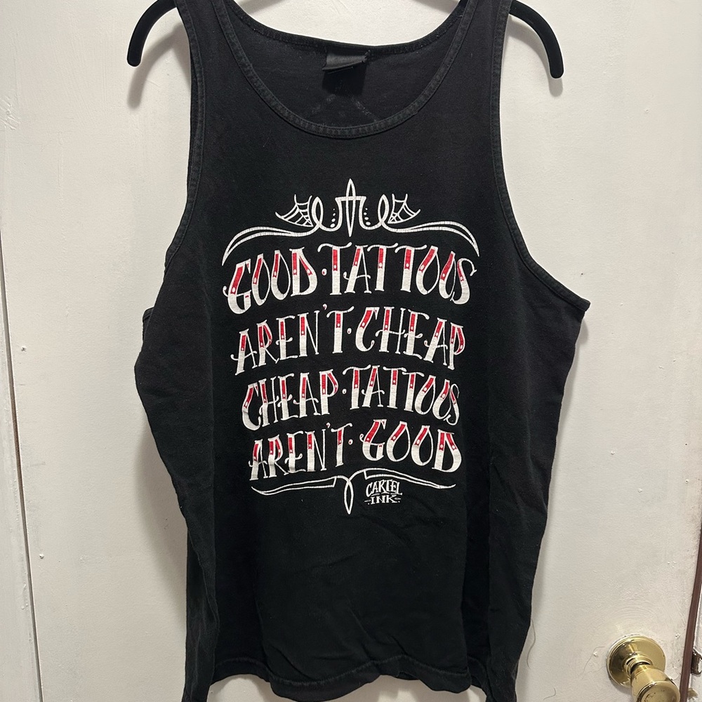 Black Graphic Tank Top with Bold Lettering